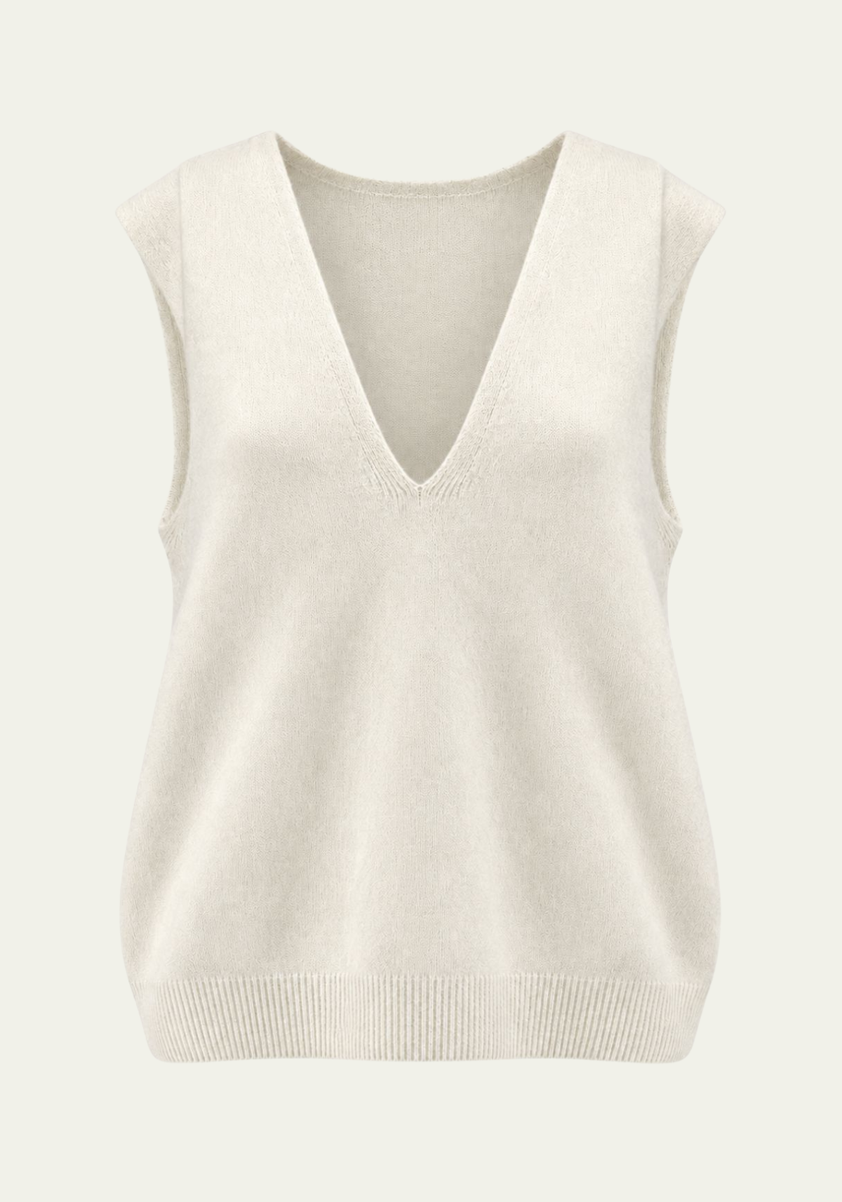 Women’s knitted waistcoat in wool and cashmere, ecru