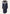 Women's sheepskin coat in dark blue with a large curly sheepskin collar and front belt
