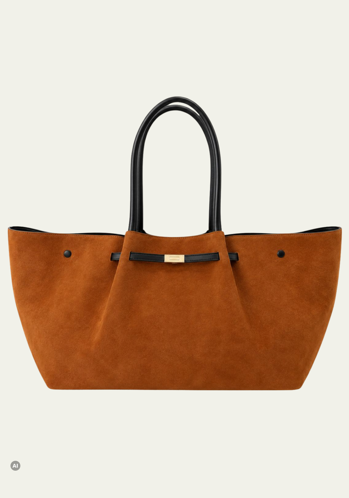 Damen-Shopper Suet aus Veloursleder Mustard