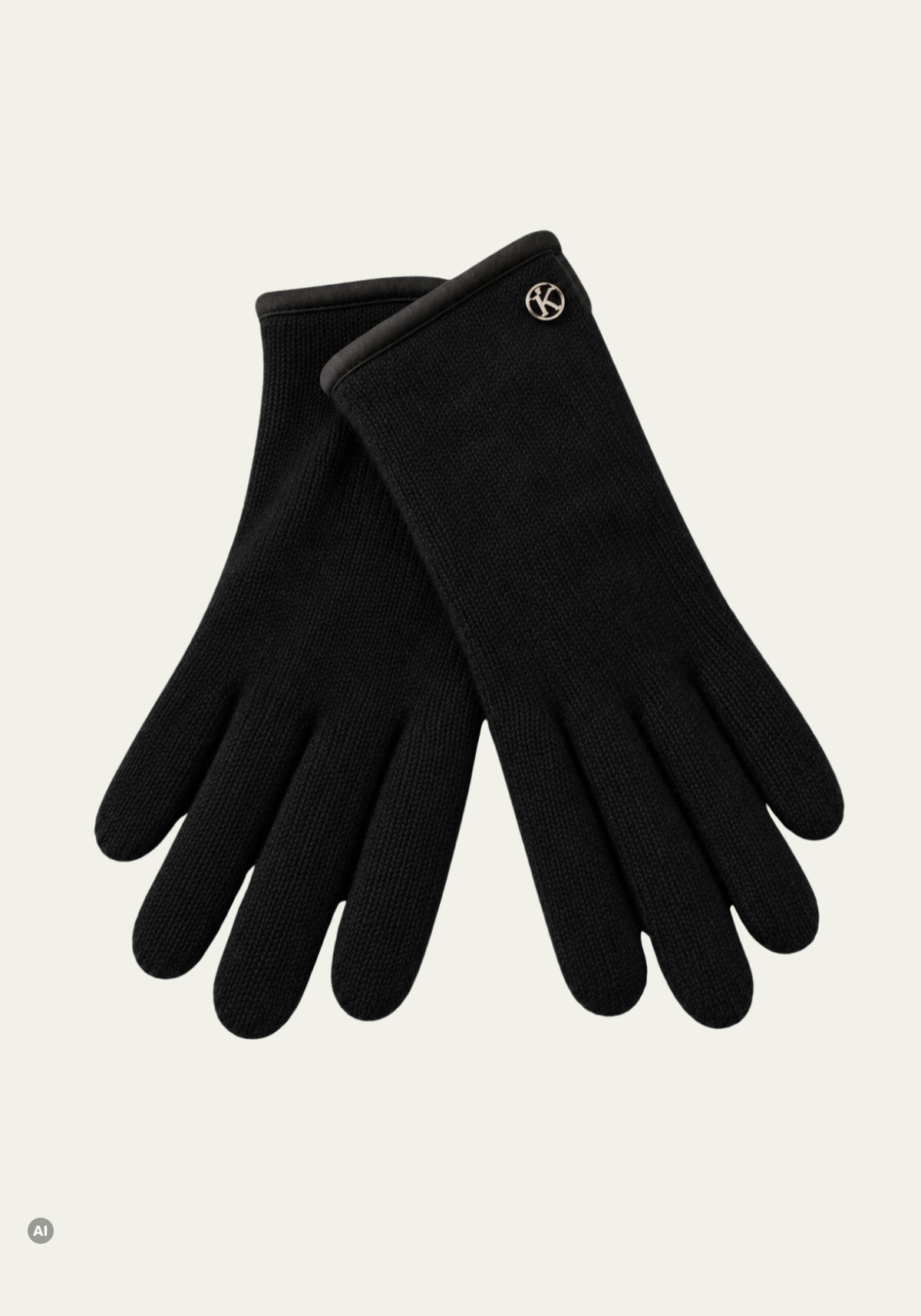 Damen-Wollhandschuhe S10 aus reiner Schurwolle Schwarz
