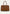 Camel-brown leather handbag for women shown from the front with handles and clasp bar.