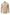 Beige men’s linen shirt with stand-up collar and full button placket, front view.