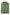 Folded green men's linen shirt with stand-up collar and visible cuff in a detail view.