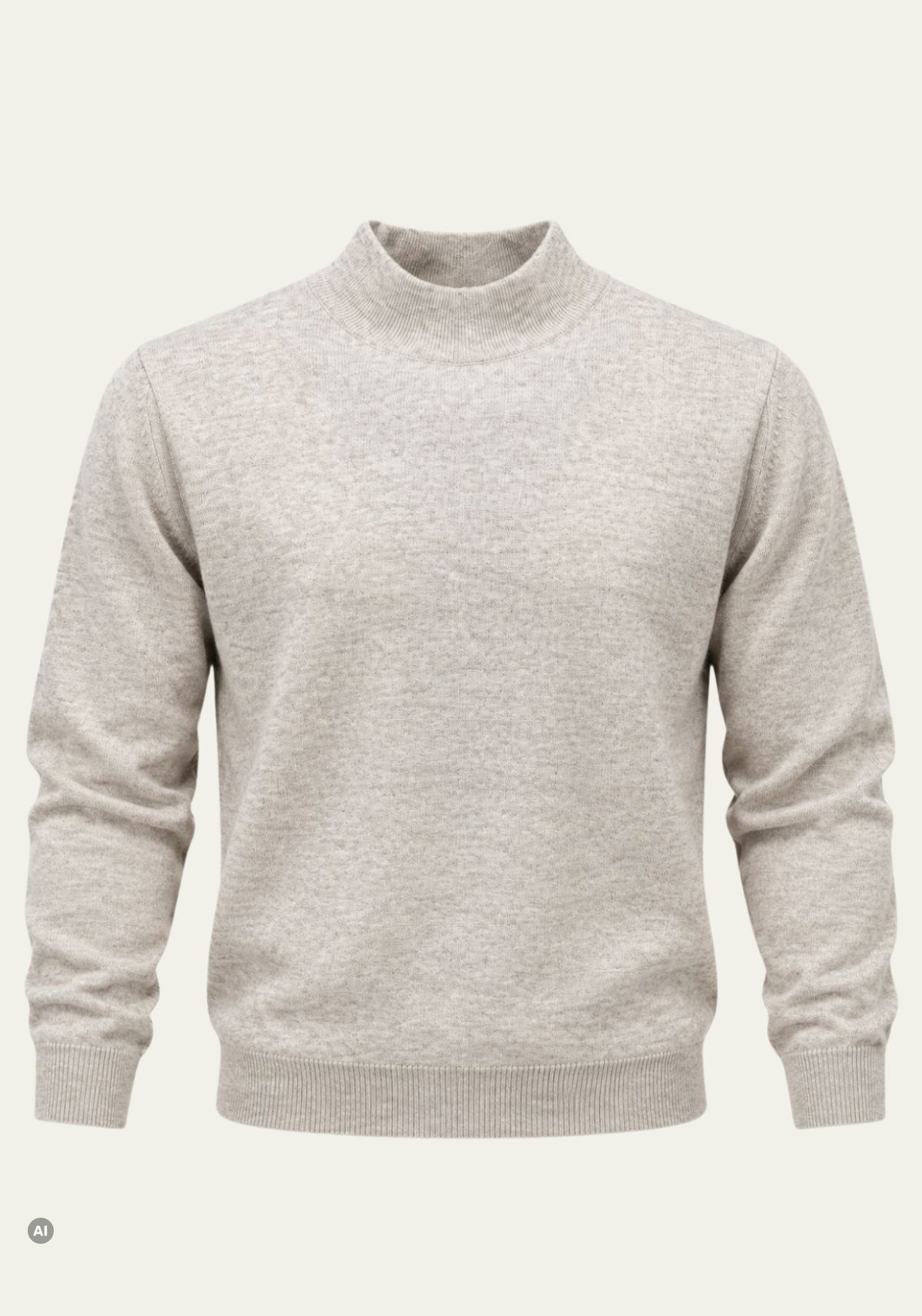Herren-Lammwollpullover mit Stehkragen Beige Modell BALIKCI