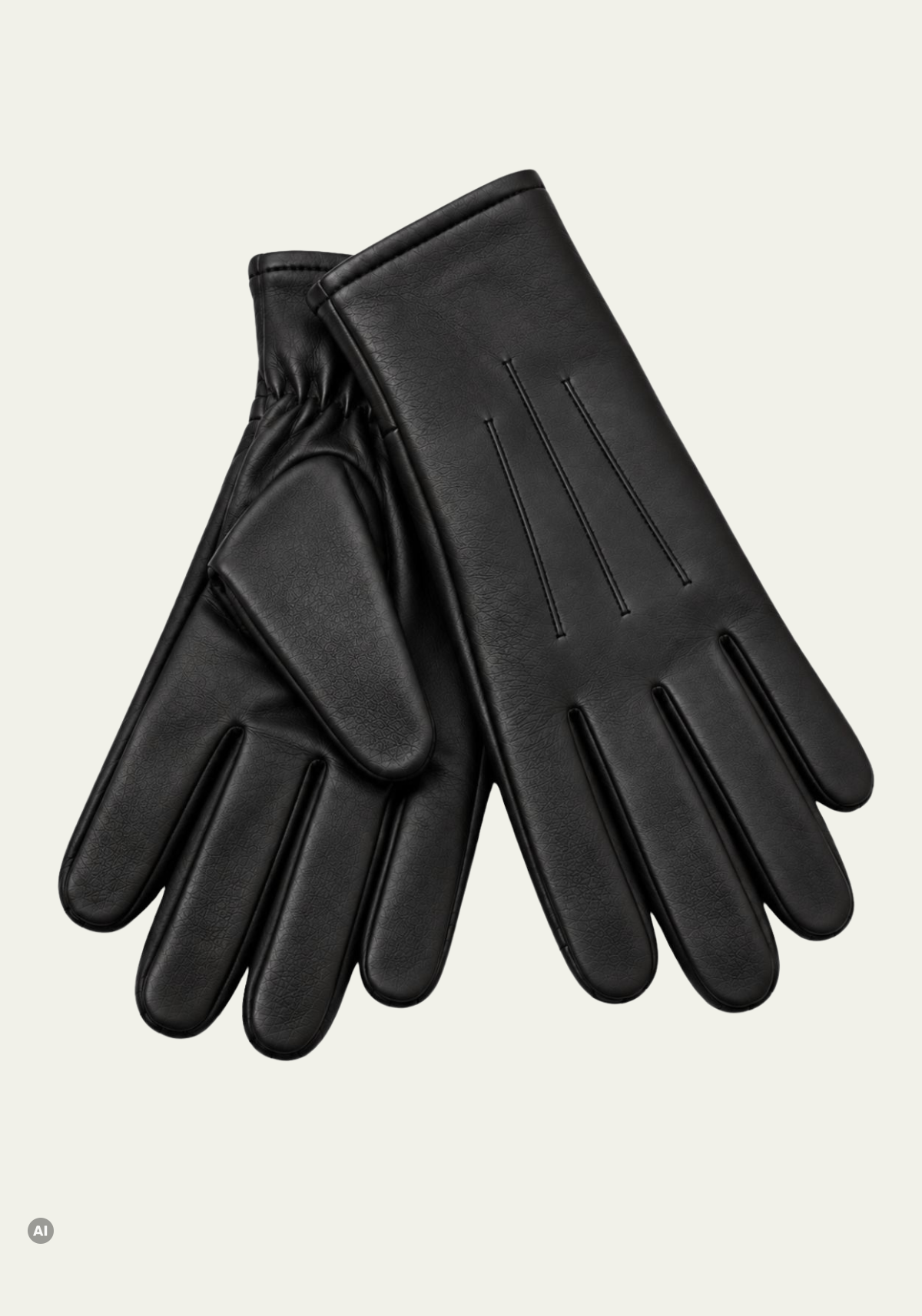 Herren-Lederhandschuhe C08 Schwarz aus Lamm-Nappaleder mit Kaschmirfutter