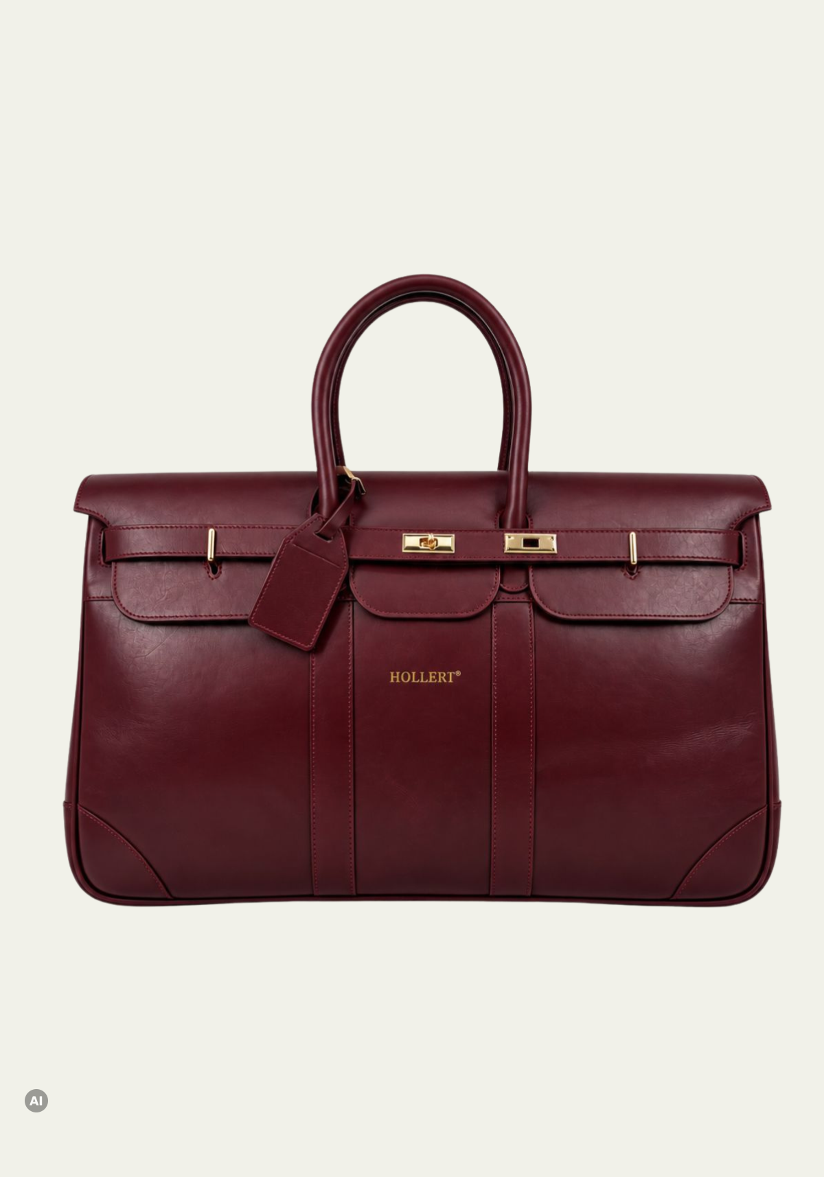 Herren-Reisetasche aus Leder Burgundy