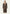 Women's sheepskin coat with leopard print in taupe and sand, worn on model from the front
