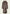 Women’s sheepskin coat in taupe from the back, with visible fur panels and a wide collar.