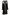 Black women's sheepskin coat with grey curly sheepskin hood and trim, shown from the front