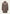 Grey-brown women’s sheepskin coat shown front-on in the smooth leather side with stand collar and belt.