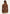 Rear view of the brown women's leather jacket in suede with a fitted shape and slightly flared hem.