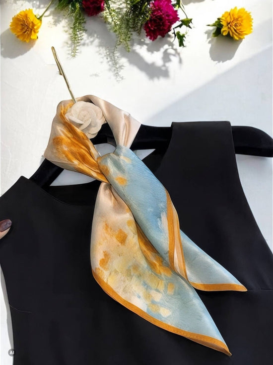 Seidencarré 53 x 53 cm FL28: Orange / Seide