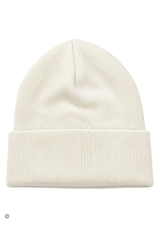 Strickmütze Naomi Ecru aus 100 % Merinowolle – Unisex One Size