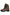 Brown sheepskin hiking boot with black sole and lacing, shown from the side.